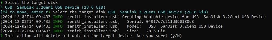 Image Install Confirm